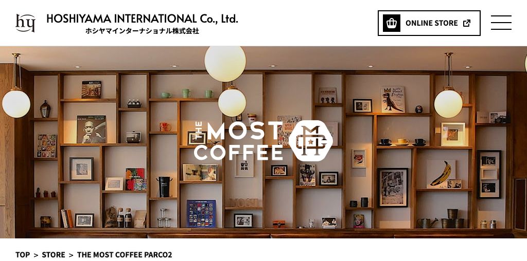 THE MOST COFFEE PARCO2 公式ページキャプチャ