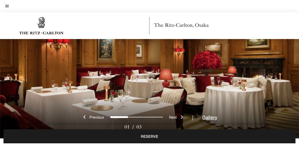 The Lobby Lounge(The Ritz-Carlton, Osaka) 公式ページキャプチャ